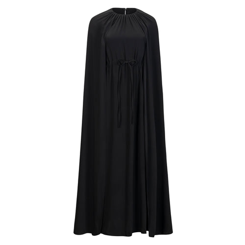 Maison Natan Black Citrus Maxi Cape Dress Timeless Martha's Vineyard 