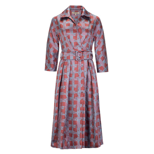 Maison Natan Blue + Purple Celena Jacquard Dress Timeless Martha's Vineyard 