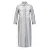 Embroidered Long Sleeve Shirt Dress - Dove Grey