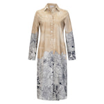 Floral Sketch Button Down Shirt Dress