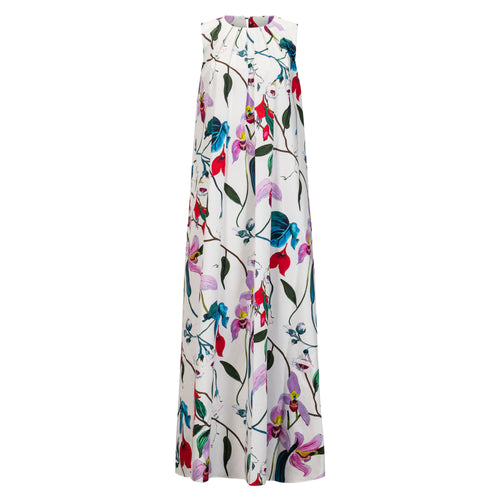 Maison Natan Coltan Floral Sleeveless A-Line Maxi Dress Timeless Martha's Vineyard 