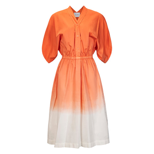 NUDE Italian Orange Ombre Short Sleeve Dress Timeless Martha's Vineyard 