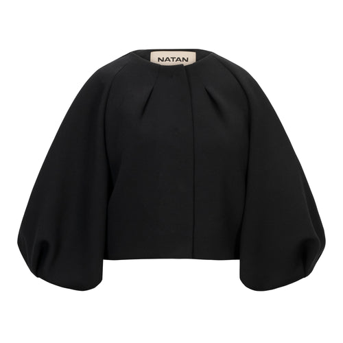 Natan Black Balta Wool Cropped Jacket Timeless Martha's Vineyard 