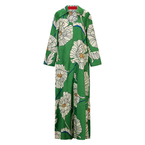 Margareth & Moi Hublot Floral Print Maxi Dress Green Timeless Martha's Vineyard 