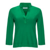 Rosso35 Cotton 3/4 Sleeve Fitted Green Collared Top Timeless Martha's Vineyard 