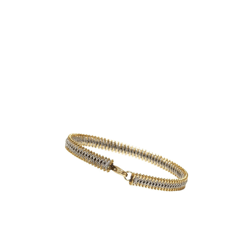 Lucky Charm S Zip Bracelet - Silver Silk Thread