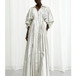 Honesty Opens Linen Gown - Silver