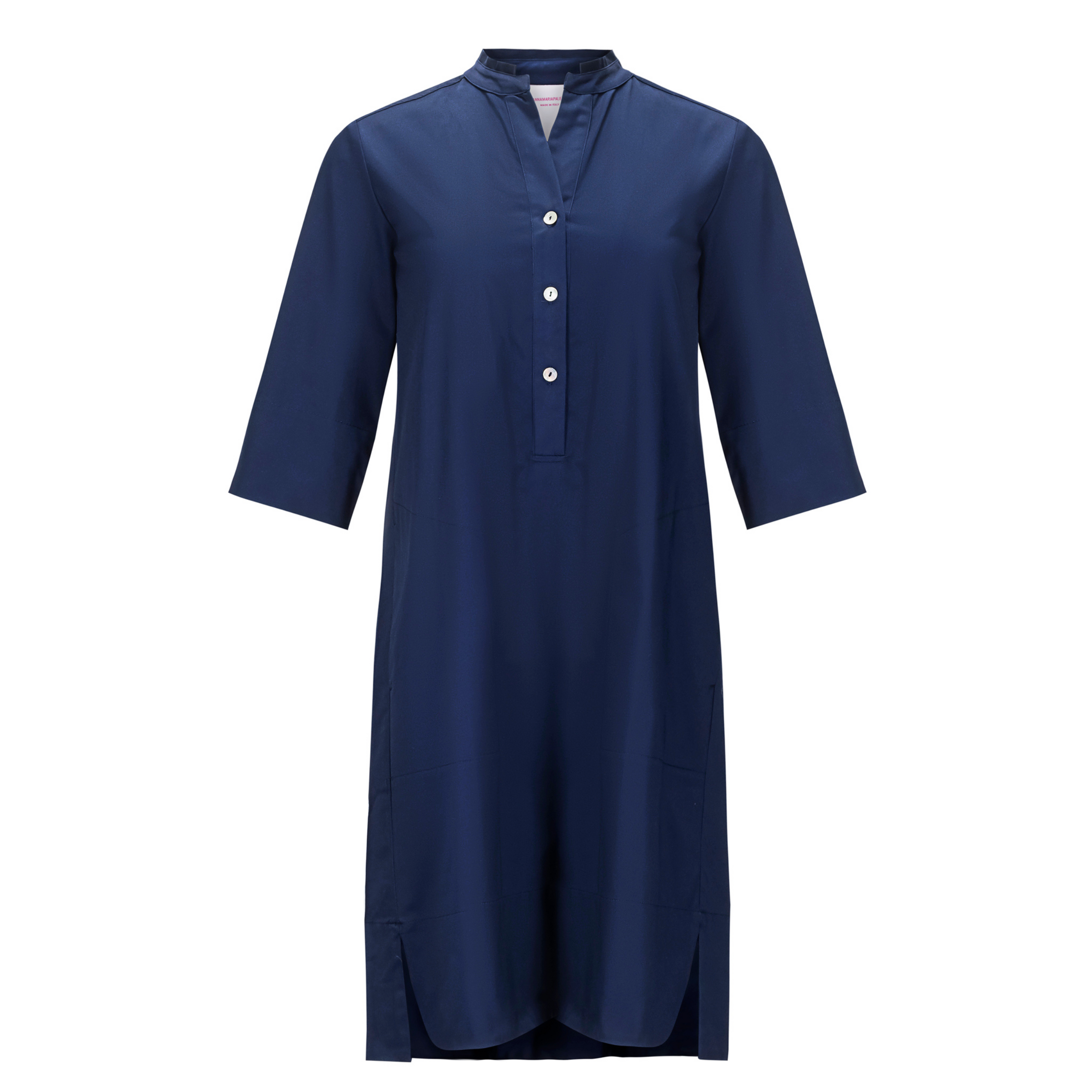 navy blue 3/4 sleeve dress Navy Blue 3/4 sleeve boat neck Sheath Dress