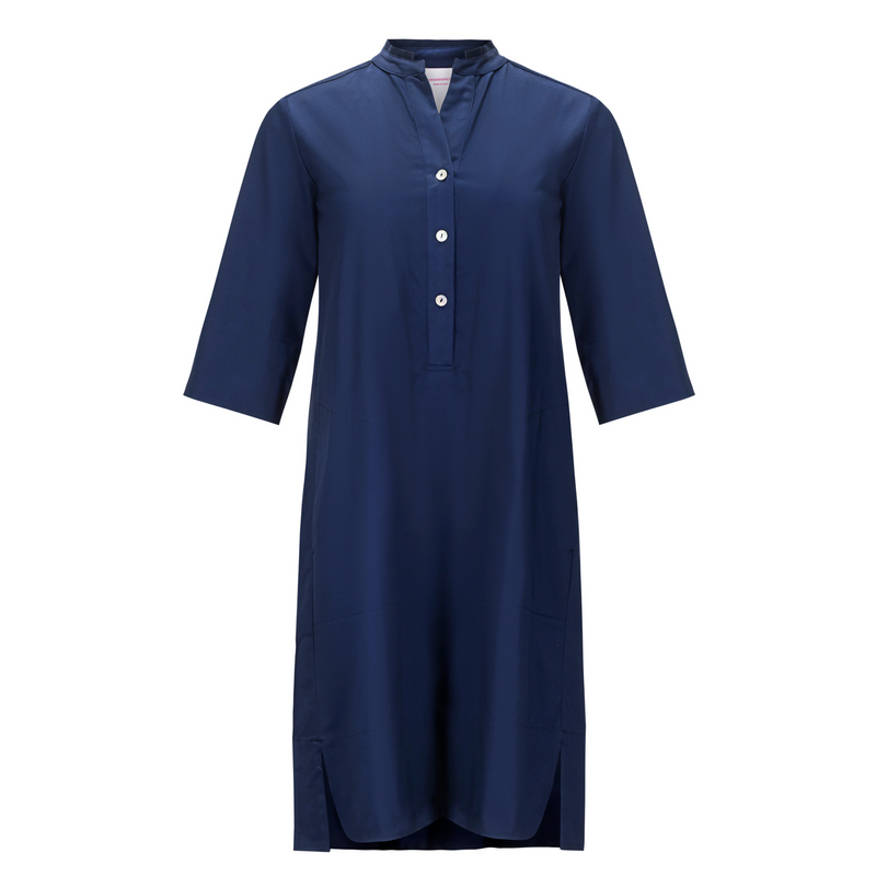 navy cotton shift dress Navy Blue Cotton Flax Sleeveless A-Line Short Shift Dress 58" / Regular (5'2"
