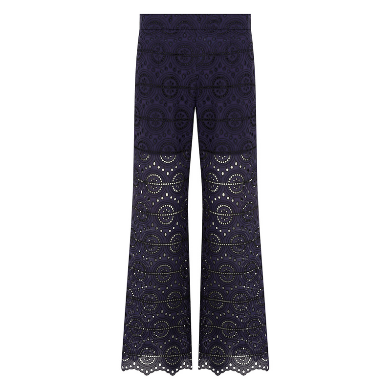 Sfizio Navy Eyelet Sheer Pants with Shorts Lining Timeless Martha's Vineyard 