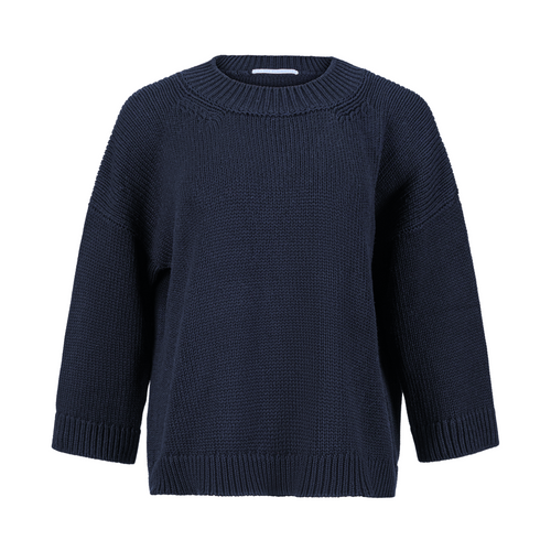 La Fée Parisienne Chunky Knit Cloe Silk Navy Sweater Timeless Martha's Vineyard 
