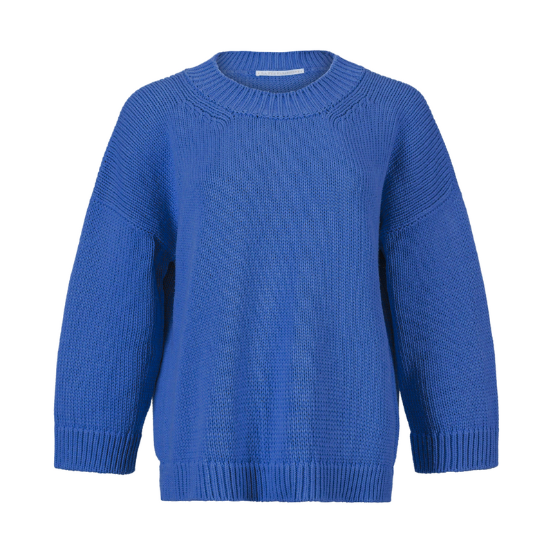 La Fée Parisienne Chunky Silk Knit Silk Blue Sweater Timeless Martha's Vineyard 