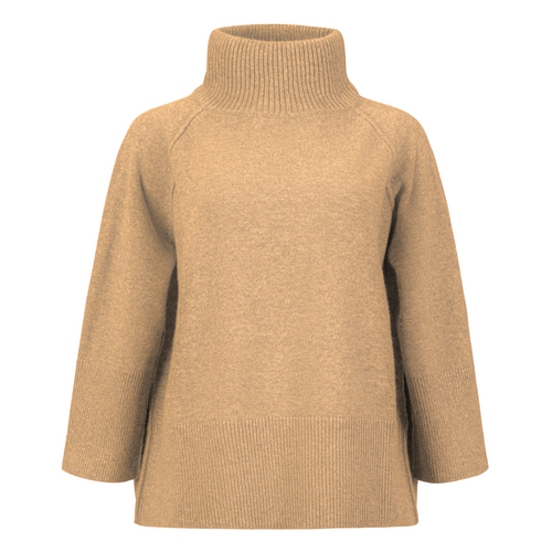 La Feé Parisienne Cashmere Turtleneck Sweater Camel Timeless Martha's Vineyard 