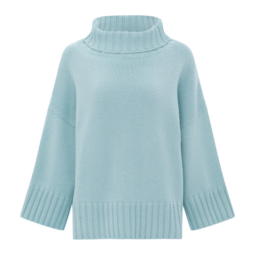 La Fée Parisienne Teal Lungo Scottish Cashmere Sweater