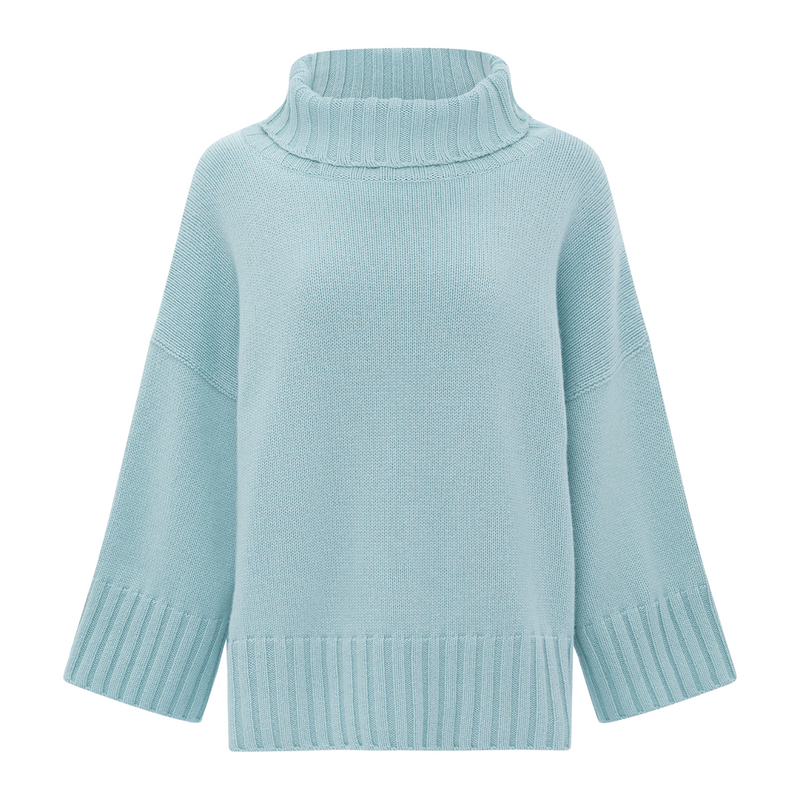 La Fée Parisienne Teal Lungo Scottish Cashmere Sweater