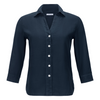 Rosso35 Classic Navy Linen 3/4 Sleeve Shirt Timeless Martha's Vineyard 
