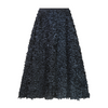 Natan Navy Petal Fabric Fit and Flare Skirt Timeless Martha's Vineyard 