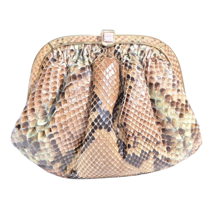 Colombetti Vintage Petite Python Bag Blush Taupe