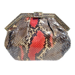 Vintage Python Bag - Red + Grey