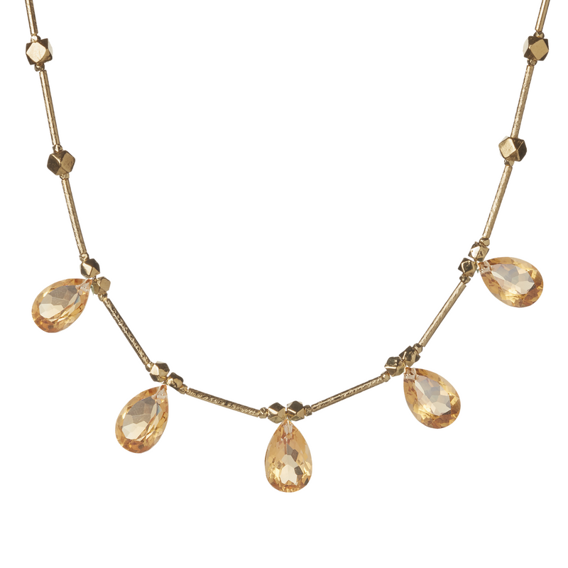 Tear Drop Necklace - Citrine