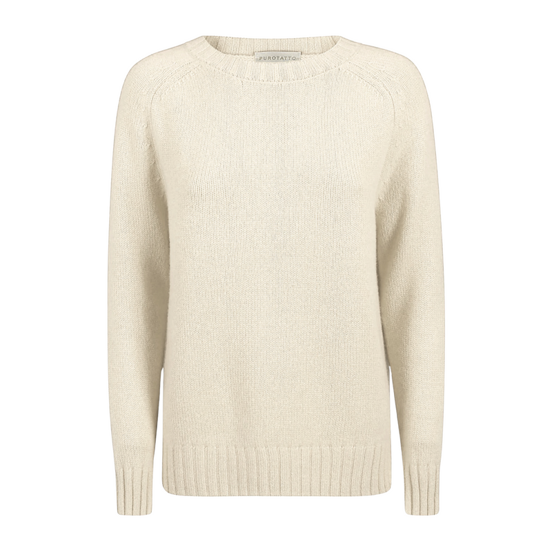 Purotatto Cashmere Crewneck Sweater - Ivory Timeless Martha's Vineyard 