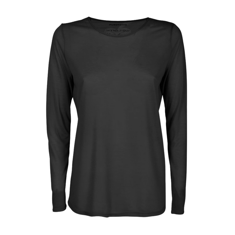 Purotatto Long Sleeve Milk Crew Neck Top - Timeless Martha's Vineyard