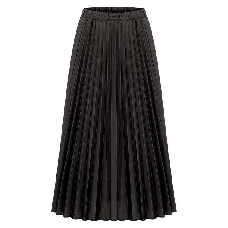 Midi Pleated Skirt - Black