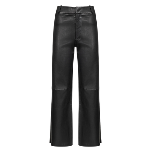 Arma Black Giacinta Wide Leg High Waisted Leather Pant Timeless Martha's Vineyard 