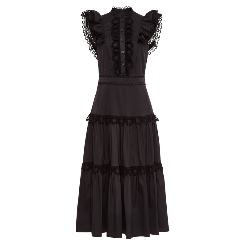 Maison Common Miah Eyelet Dress - Black Timeless Martha's Vineyard