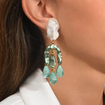 Dominique Denaive Benedicte Colorful Resin Clip Earring Timeless Martha's Vineyard 