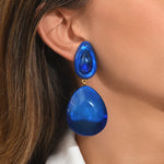 Dominique Denaive Green Ivana Resin Drop Clip Earring Timeless Martha's Vineyard 