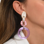 Dominique Denaive Ivy White Resin Drop Clip Earring Timeless Martha's Vineyard 