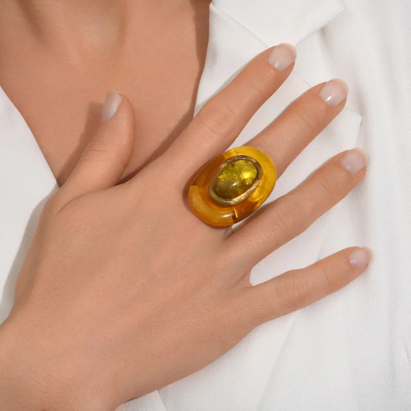 Dominique Denaive Pink White Raquel Statement Ring Timeless Martha's Vineyard 