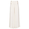 Edward Achour High Waisted Wide Leg Chiffon Pants - Cream Timeless Martha's Vineyard 