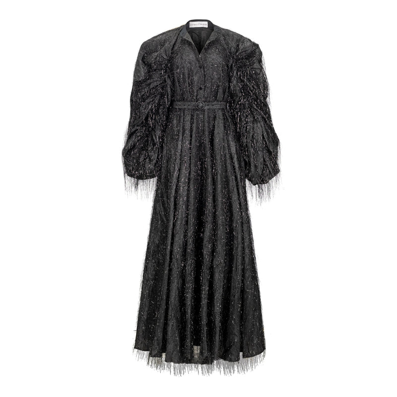 Palmer / / Harding Black Sparkle Encompass Taffeta Gown 