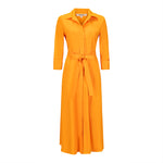 Natan Alma Orange Belted Maxi Shirt Dress Timeless Martha's Vineyard 