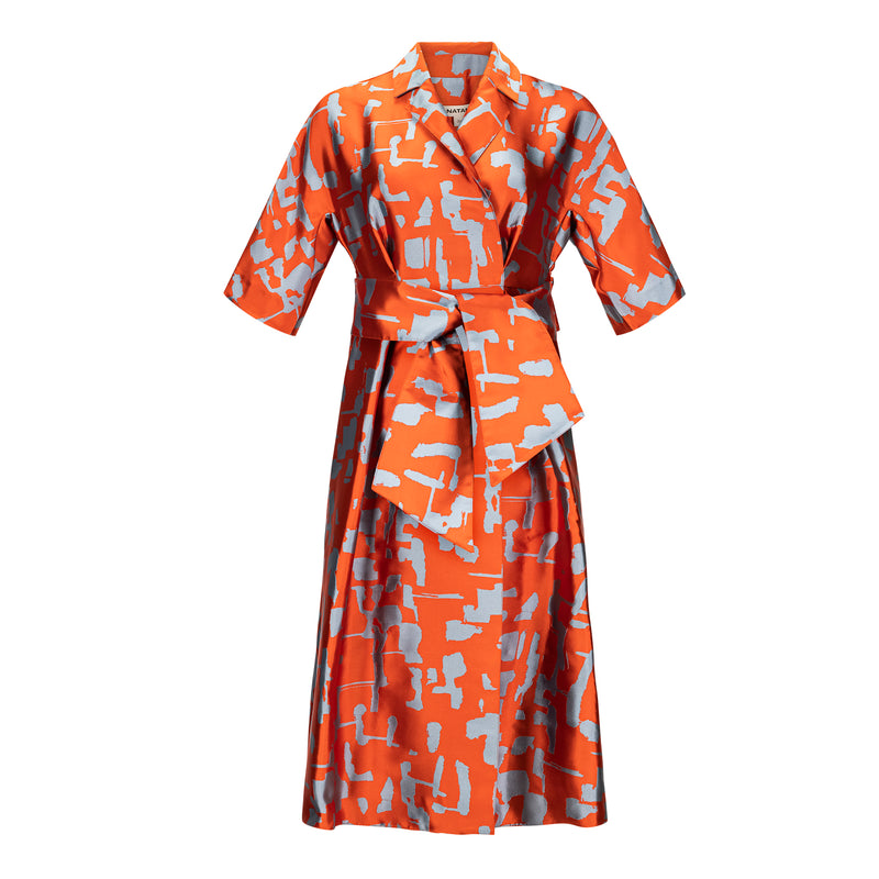 orange jacquard dress Josie Jacquard Floral Midi Dress Orange | Evening Dresses