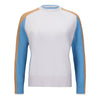 Purotatto Blue Color Blocked Cashmere Crewneck Sweater Timeless Martha's Vineyard 