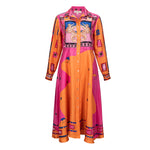 Kutnia Zeugma Geometric Pattern Silk Midi Dress