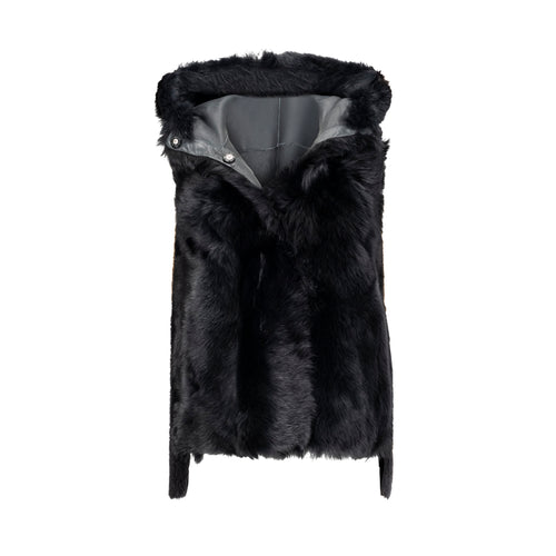 Karl Donoghue Hooded Feather Shearling Gilet Timeless Martha's Vineyard