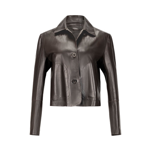Arma Emy Brown Leather Jacket Timeless Martha's Vineyard 