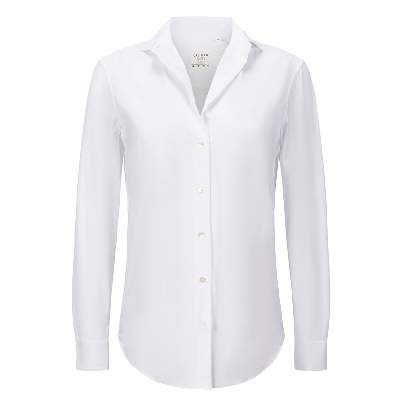 Caliban White Skin-Like Relaxed Button Down Shirt – Timeless