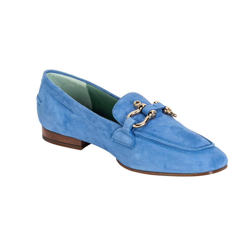 Paola D'Arcano Suede Loafer - Sky Blue Timeless Martha's Vineyard