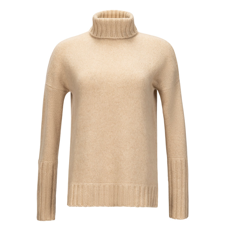 Douxdimanche Victory Cashmere Turtleneck - Sand Timeless Martha's Vineyard