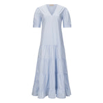 Purotatto Tiered Maxi Dress - Light Blue Timeless Martha's Vineyard