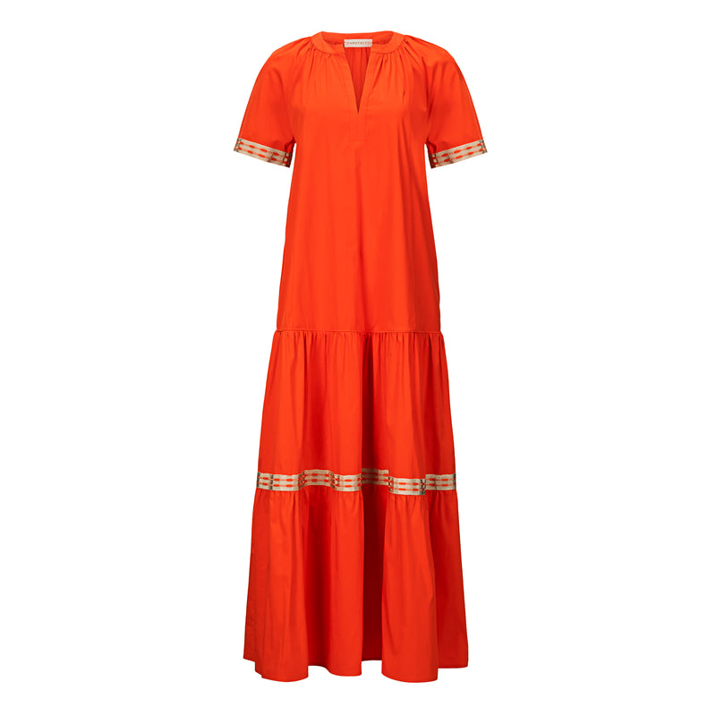 Tiered Maxi Dress - Persimmon Orange