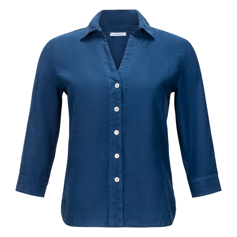 Rosso35 Linen Shirt - Blue Timeless Martha's Vineyard