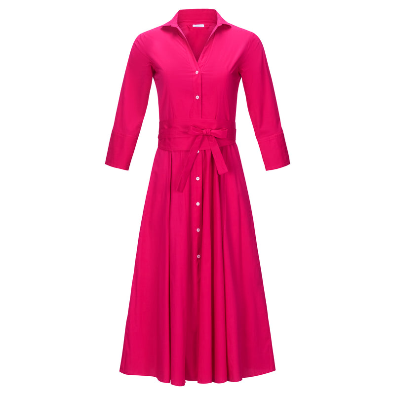 Rosso35 Belted Shirt Dress - Fuchsia Timeless Martha's Vineyard