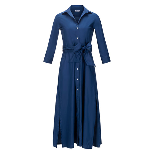 Rosso35 Long Shirt Dress - Navy Timeless Martha's Vineyard