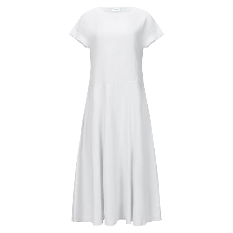Boat Neck Linen Dress - Light Grey Boat Neck Linen Dress - Light Grey